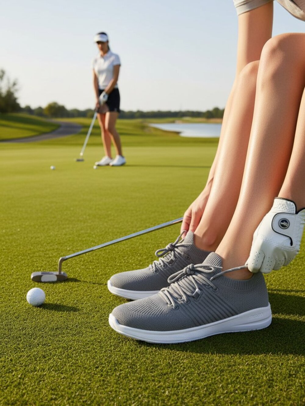 Tommy Bahama Women's Golf Shoes Slip on Laces Comfort Grey Women's Size 9.5